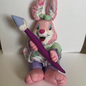 Pre-owned condition 1993 Trendmasters pink rabbit plush paint brush